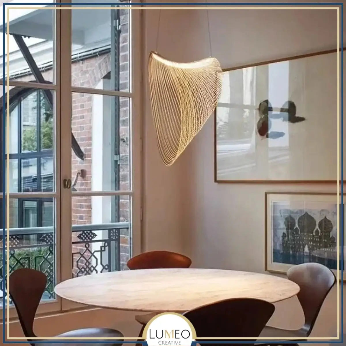 Suspension voile sculpturale en bois