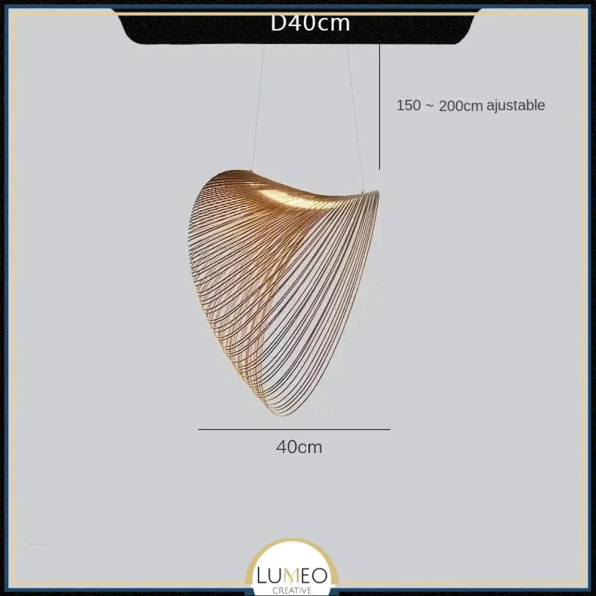 Suspension voile sculpturale en bois 40 cm / Blanc chaud