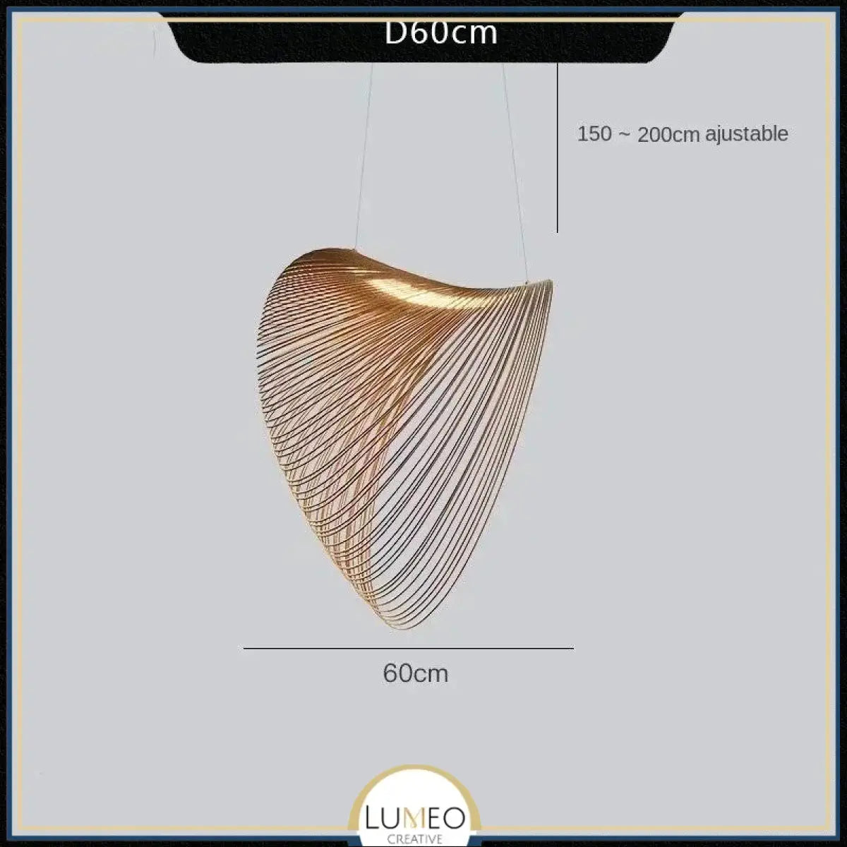 Suspension voile sculpturale en bois 60 cm / Blanc chaud