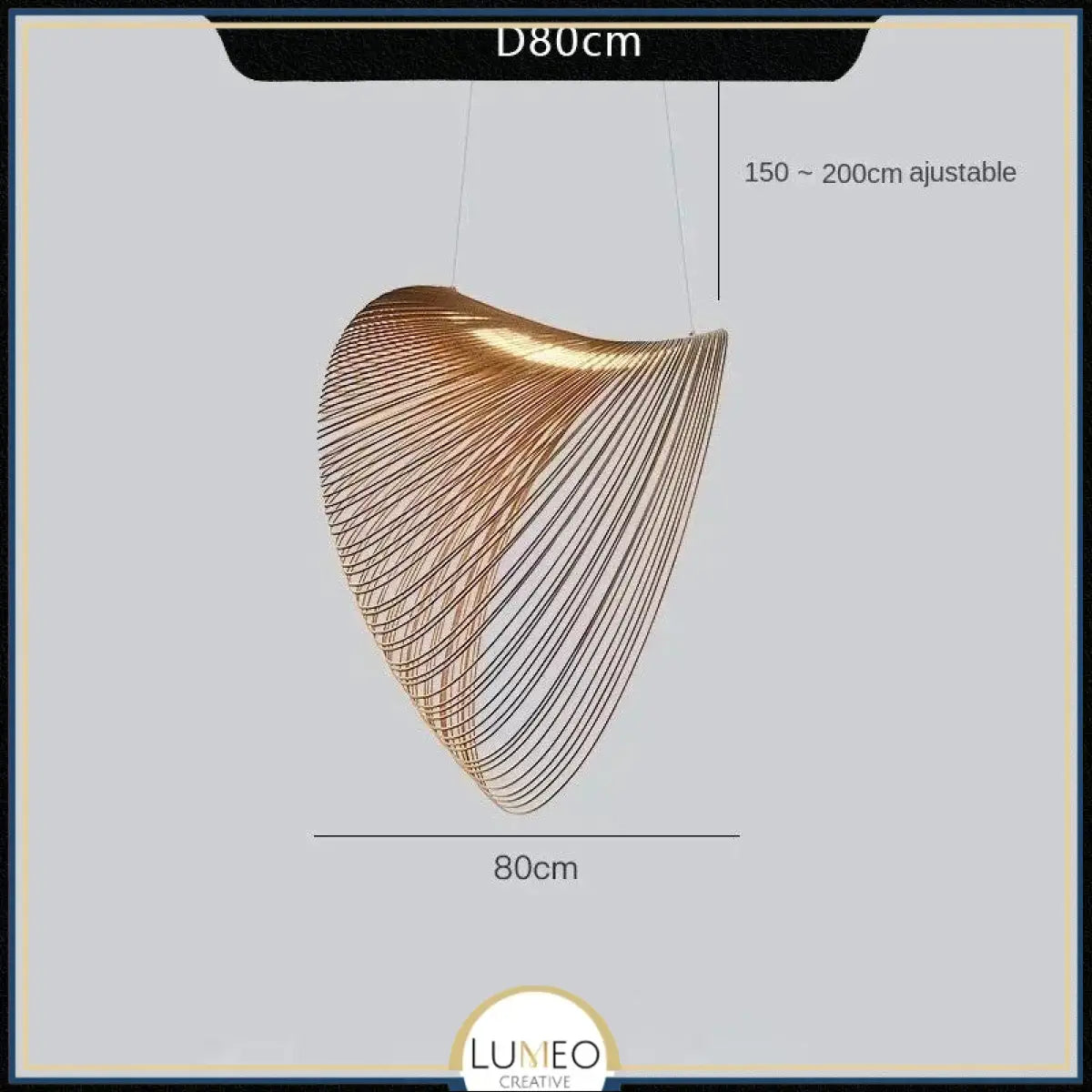 Suspension voile sculpturale en bois 80 cm / Blanc chaud