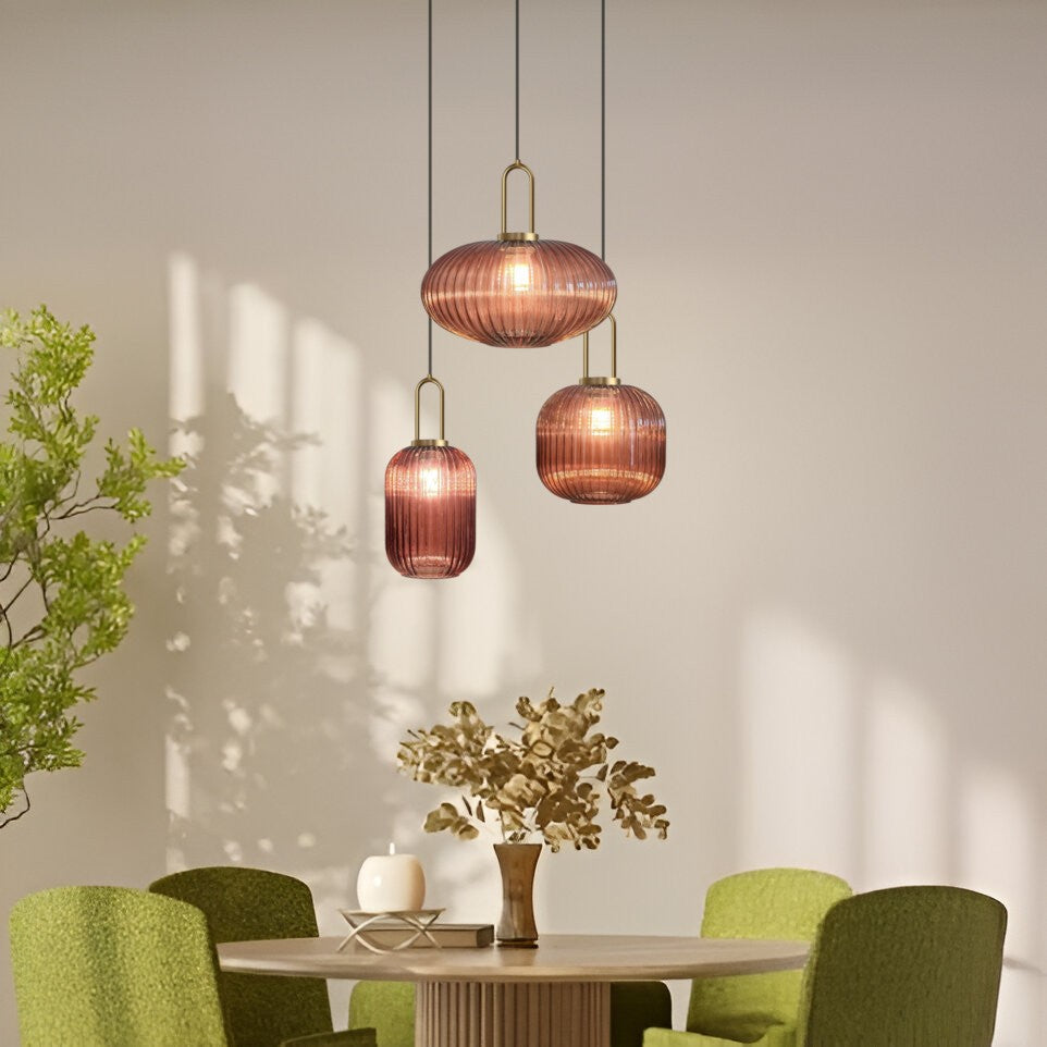 suspension en verre rouge - cristali