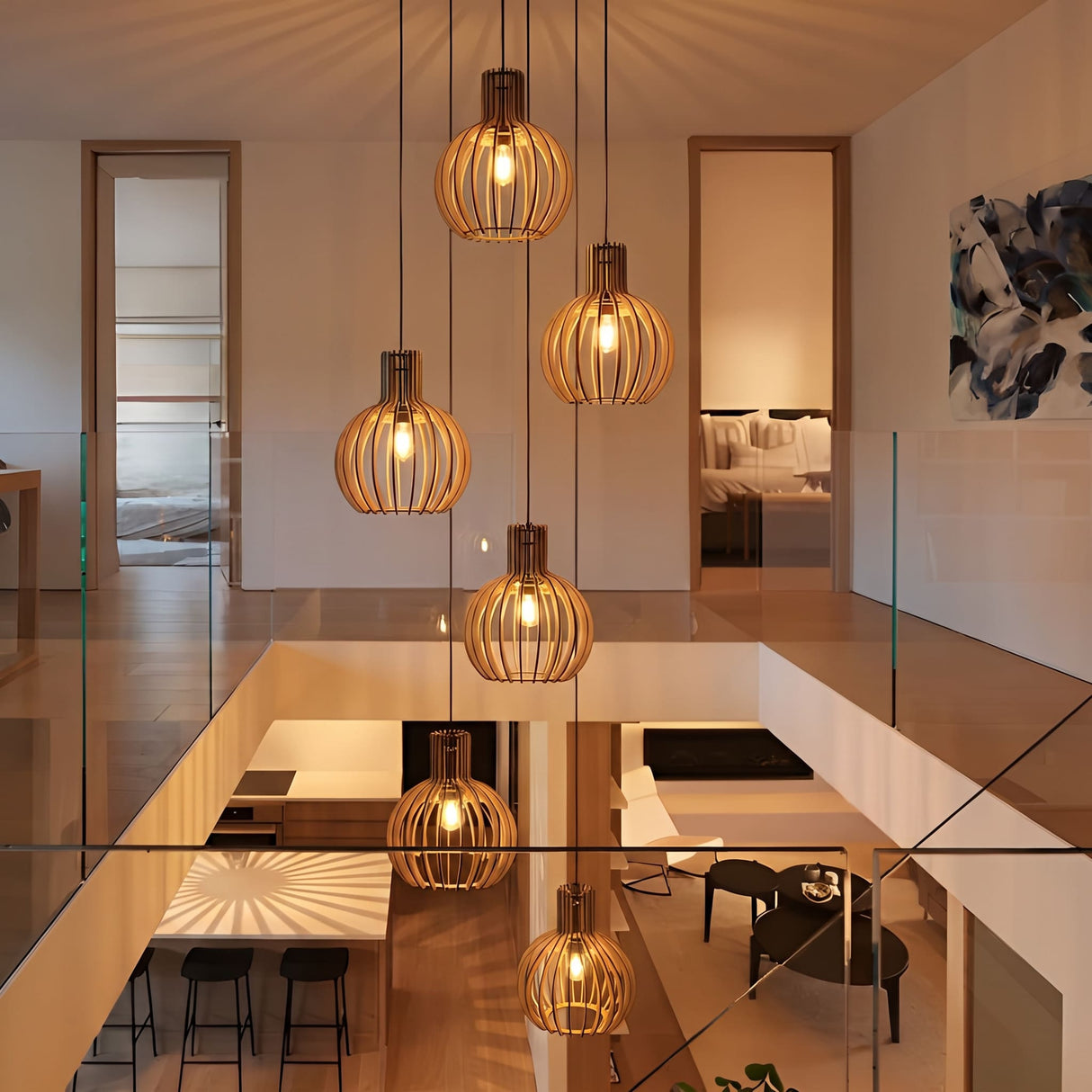 suspension grande hauteur sous plafond - luminaire mezzanine