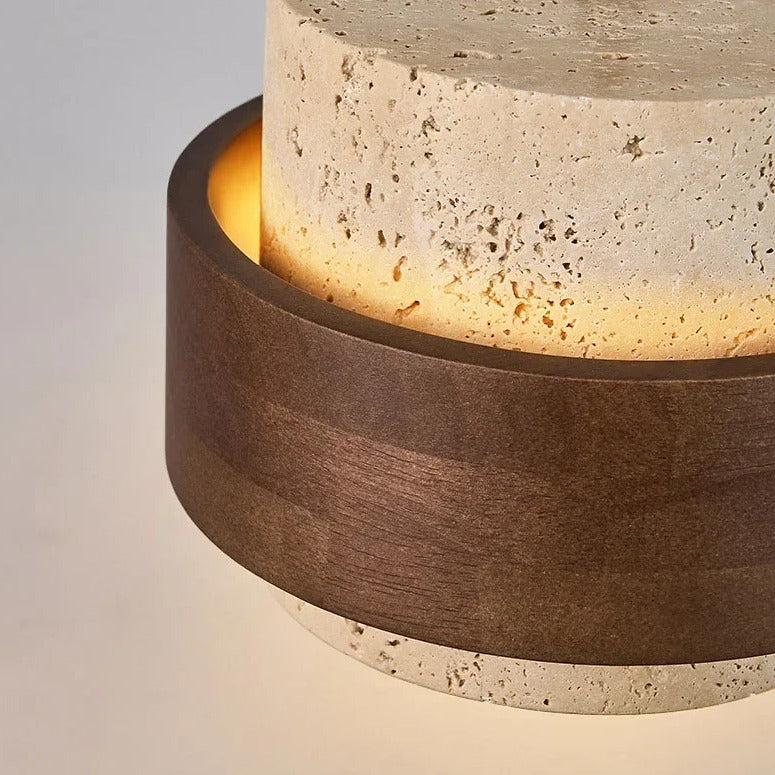 Suspension SATURNE en pierre naturelle et bois | Style scandinave