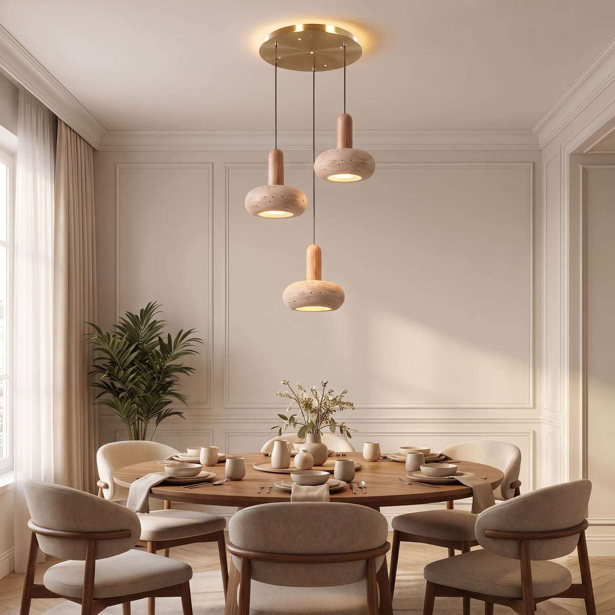 Suspension STONE en pierre naturelle et bois | Style scandinave