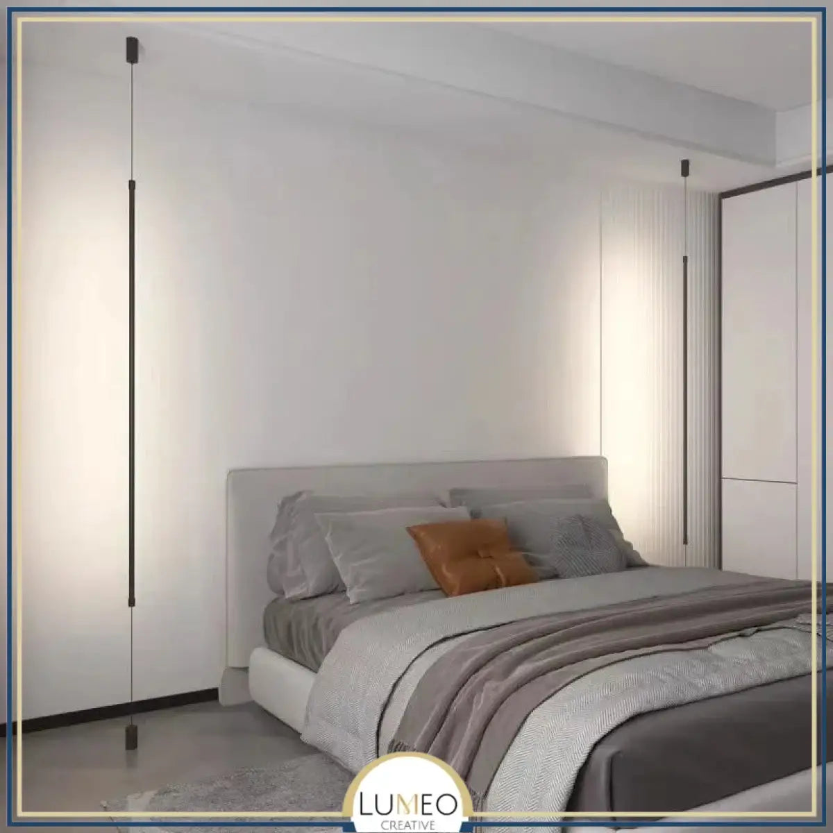 Tube lumineux mural vertical LED | Luminaire minimaliste avec option prise intégrée