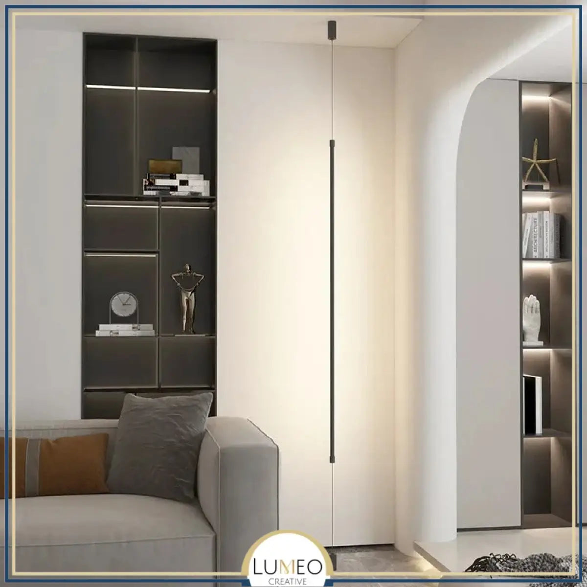 Tube lumineux mural vertical LED | Luminaire minimaliste avec option prise intégrée