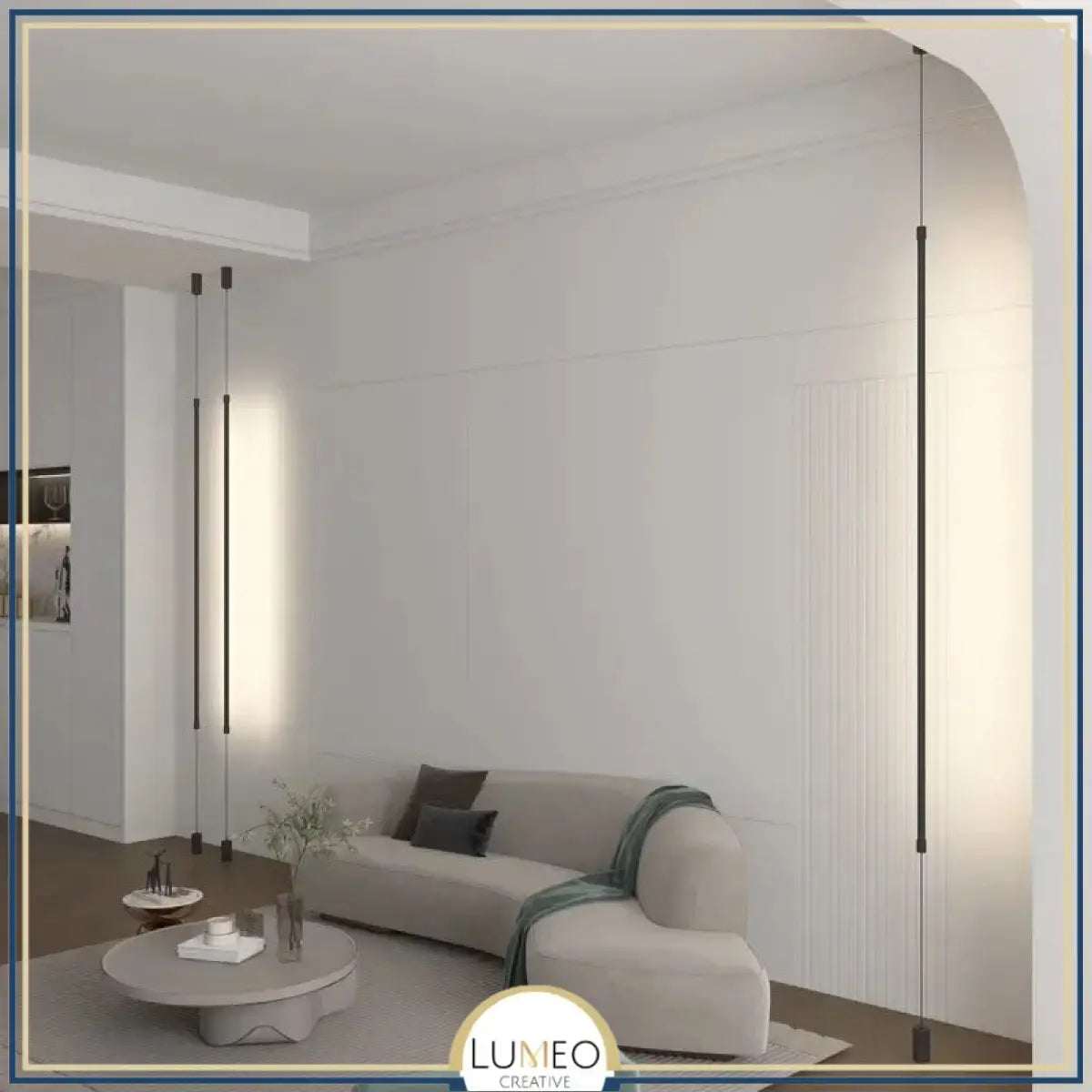 Tube lumineux mural vertical LED | Luminaire minimaliste avec option prise intégrée