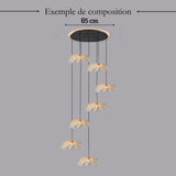 Suspension fleur en tissu au style Japandi