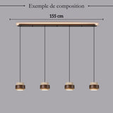 Suspension SATURNE en pierre naturelle et bois | Style scandinave