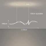 Lustre LED design ondulé | Chic & minimaliste Blanc / 120 cm / Blanc froid