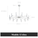 Lustre circulaire architectural en tubes à LED | Luminaire au design moderne