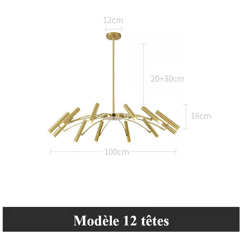 Lustre circulaire architectural en tubes à LED | Luminaire au design moderne
