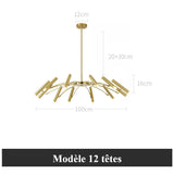 Lustre circulaire architectural en tubes à LED | Luminaire au design moderne