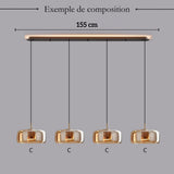 Suspension moderne en verre teinté NOVA | 1 Suspension