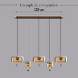 Suspension moderne en verre teinté NOVA | 1 Suspension