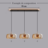 Suspension moderne en verre teinté NOVA | 1 Suspension