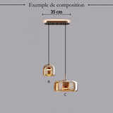 Suspension moderne en verre teinté NOVA | 1 Suspension