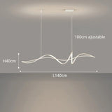 Lustre LED design ondulé | Chic & minimaliste Blanc / 140 cm / Blanc froid