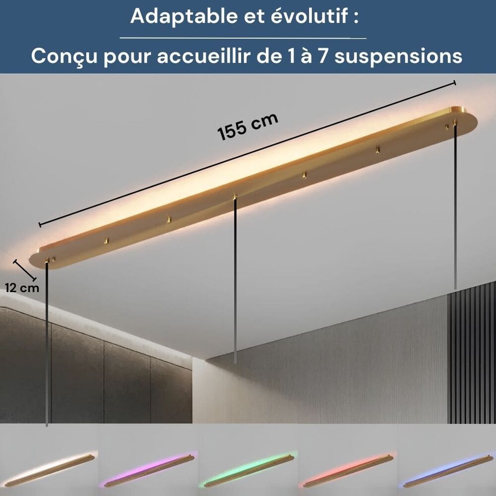 Socle de plafond rectangulaire adaptatif pour Suspensions