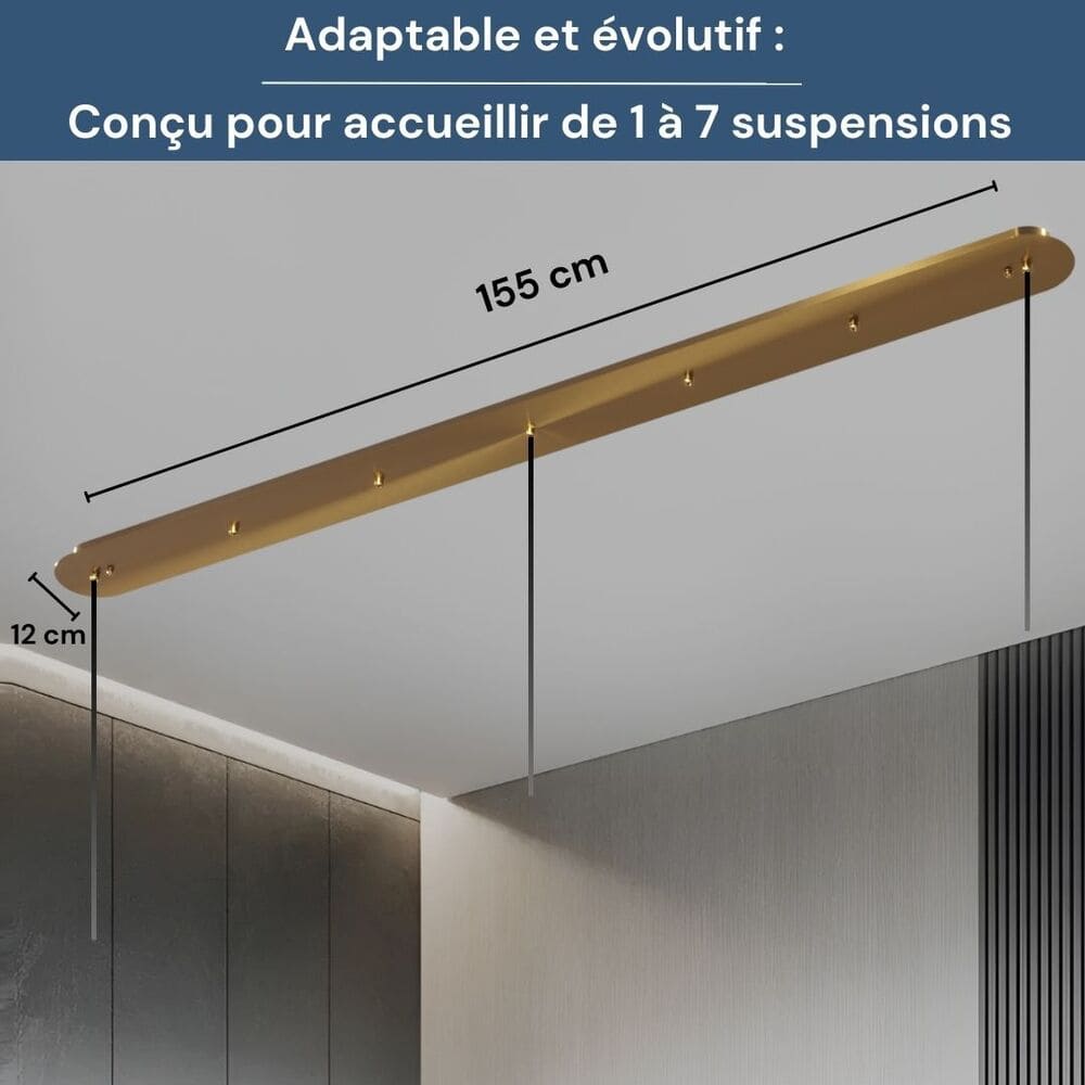 Socle de plafond rectangulaire adaptatif pour Suspensions