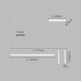 Suspension linéaire LED minimaliste | Ligne pure et éclairage structuré Blanc 177cm / Blanc froid