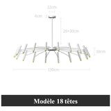 Lustre circulaire architectural en tubes à LED | Luminaire au design moderne