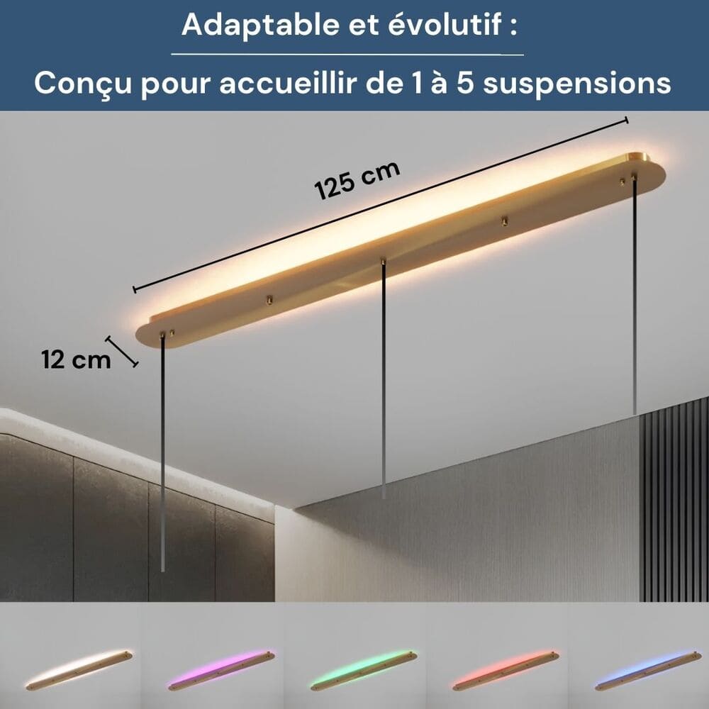 Socle de plafond rectangulaire adaptatif pour Suspensions