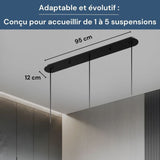 Socle de plafond rectangulaire adaptatif pour Suspensions