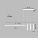 Suspension linéaire LED minimaliste | Ligne pure et éclairage structuré Blanc 227cm / Blanc froid