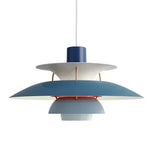 Suspension design soucoupes multicolores | Pop & Rétro chic 30cm / Bleu foncé