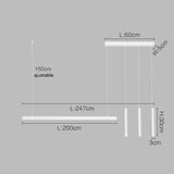 Suspension linéaire LED minimaliste | Ligne pure et éclairage structuré Blanc 247cm / Blanc froid