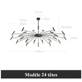 Lustre circulaire architectural en tubes à LED | Luminaire au design moderne
