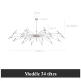 Lustre circulaire architectural en tubes à LED | Luminaire au design moderne