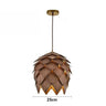 Suspension bois sculpté en forme de pomme de pin | Chic & naturel 25 cm / Marron foncé