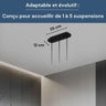 Socle de plafond rectangulaire adaptatif pour Suspensions