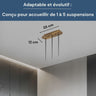 Socle de plafond rectangulaire adaptatif pour Suspensions