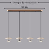 Suspension disque en marbre naturel | Luminaire haut de gamme à LED