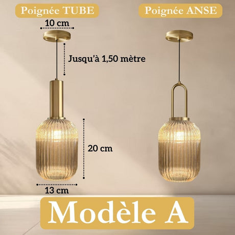 CRISTALI | 1 Suspension Ambre brillant / A / Tube