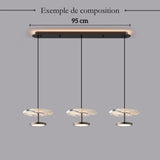 Suspension disque en marbre naturel | Luminaire haut de gamme à LED