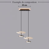 Suspension disque en marbre naturel | Luminaire haut de gamme à LED