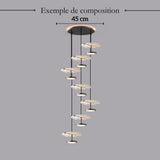 Suspension disque en marbre naturel | Luminaire haut de gamme à LED