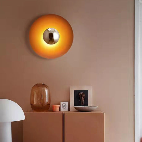 Applique murale circulaire éclipse| Luminaire mural multicolore au style artistique et sculptural