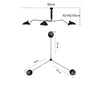 Plafonnier & Applique murale multi bras articulés | Style art nordique Noir / 3 têtes | Petit / Blanc chaud
