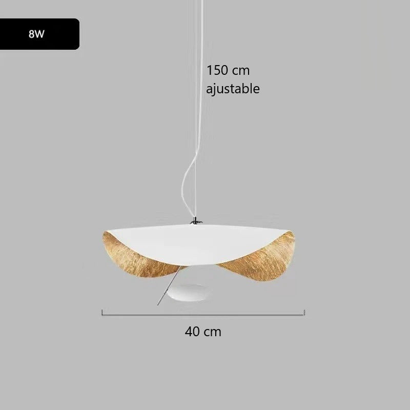 Suspension chic au design moderne | Noir & or ou blanche & or 40 cm Blanc et Or / Blanc chaud