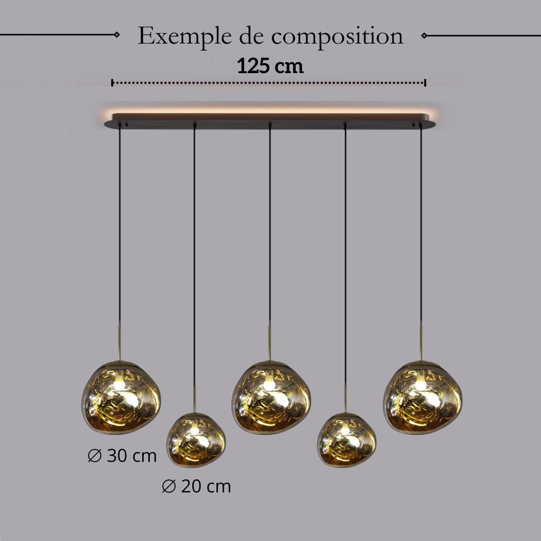 Suspension en verre soufflé style boule de lave | Création modulable