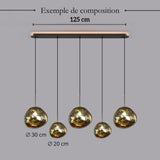 Suspension en verre soufflé style boule de lave | Création modulable