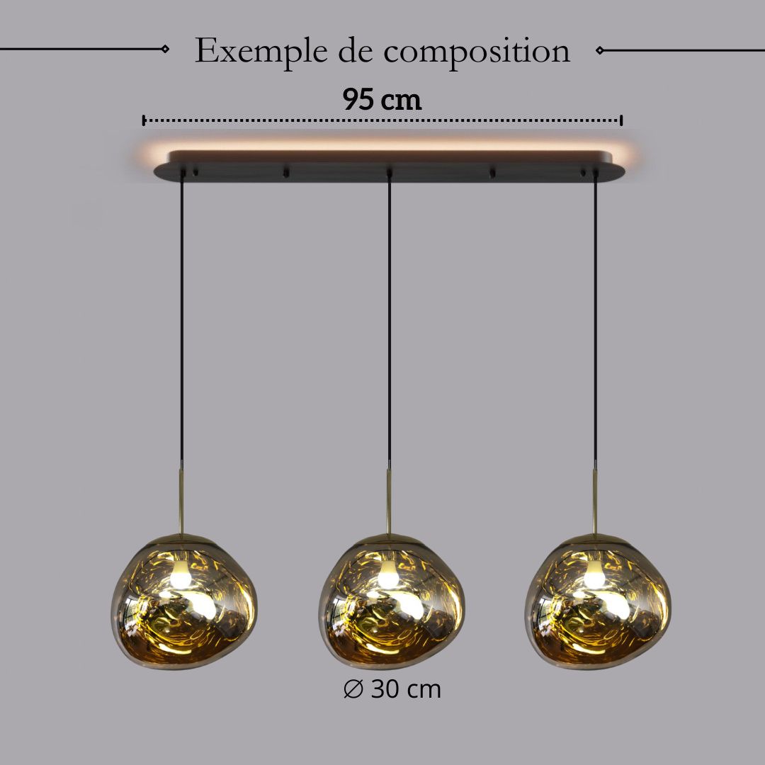 Suspension en verre soufflé style boule de lave | Création modulable