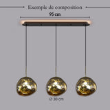 Suspension en verre soufflé style boule de lave | Création modulable