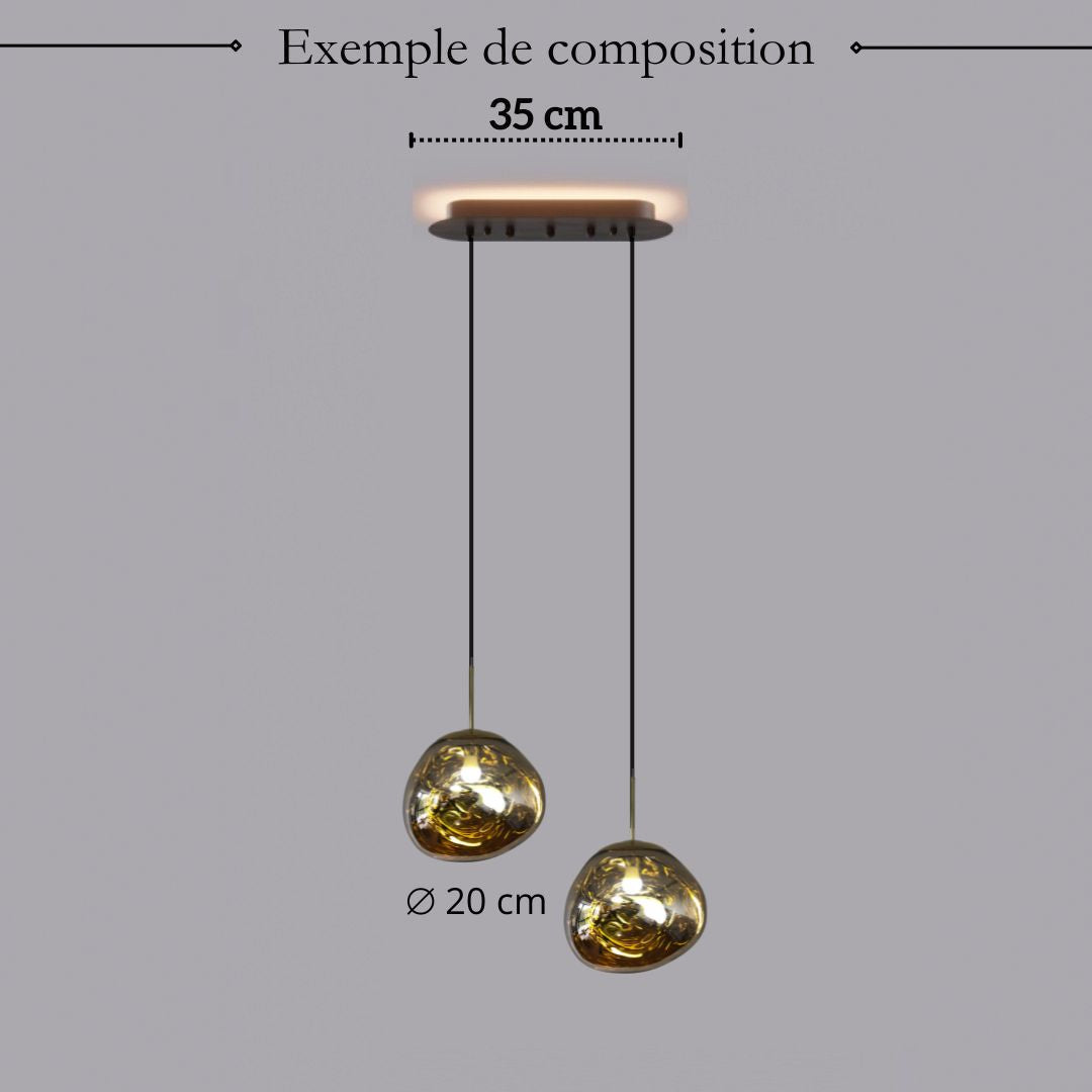 Suspension en verre soufflé style boule de lave | Création modulable