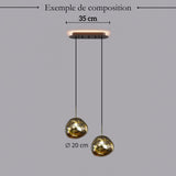 Suspension en verre soufflé style boule de lave | Création modulable